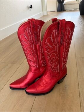 City Boots “lone river” metallic cowgirl boots